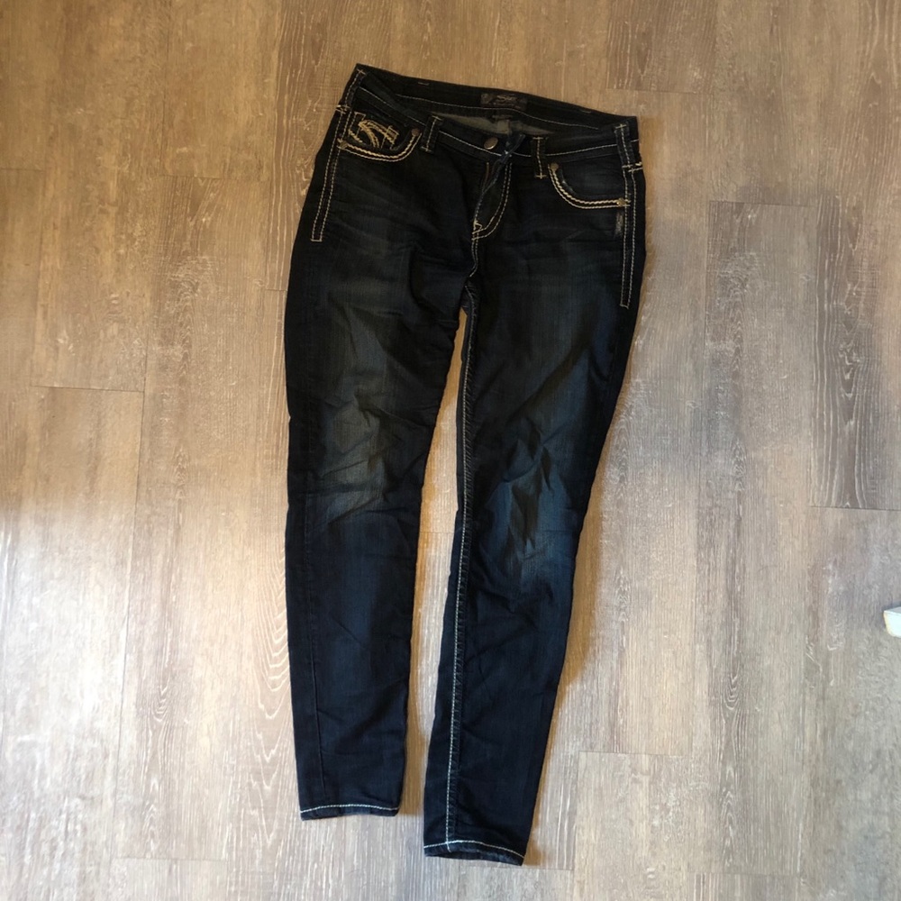 silver super skinny jeans